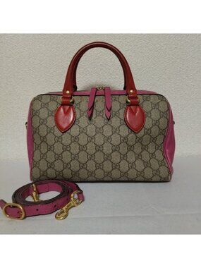 Gucci GG Supreme Red 2-Way Handbag